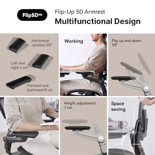 Ergonomic Mesh Office Chair with Footrest (Gray, Medium) B608827