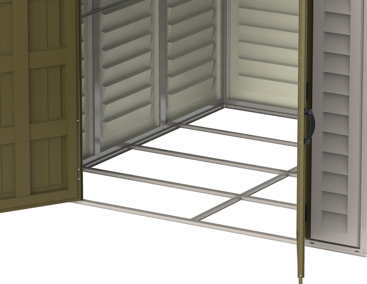 Offwhite/Brown 8x8 Outdoor Storage Shed Z406804