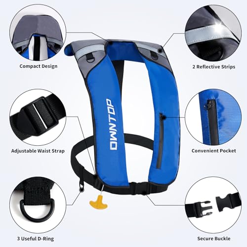 Manual Inflatable Swim Jacket with Zipper Pocket E728804