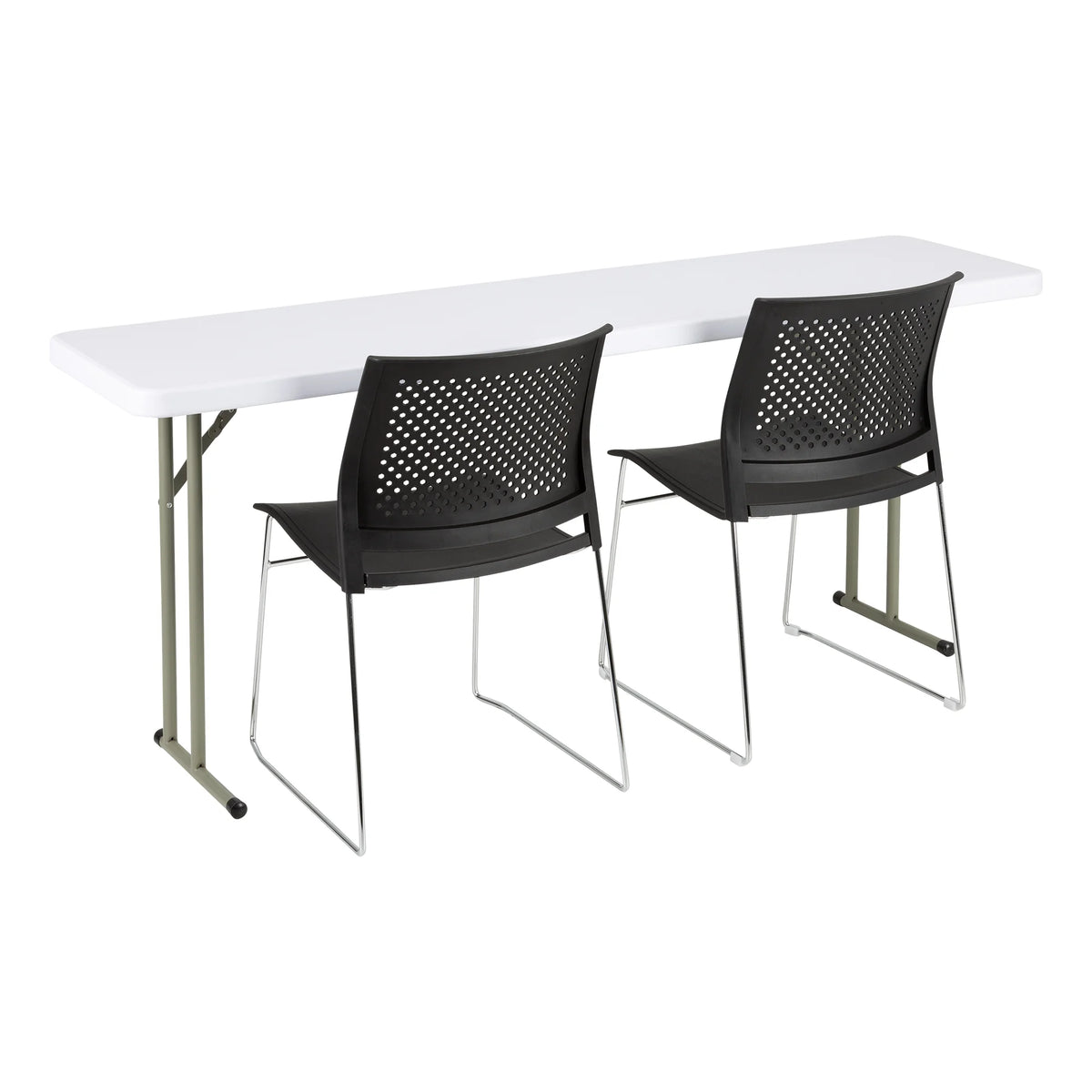White 6 ft Heavy Duty Portable Plastic Folding Table Y296470