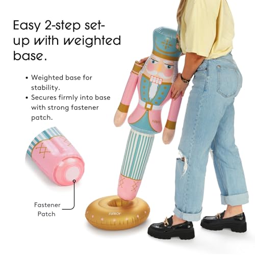 3.5 FT Giant Inflatable Pink Nutcracker Christmas Decor V347489