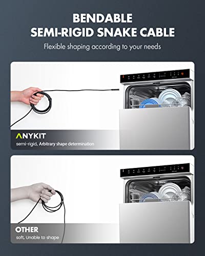 Dual Lens Endoscope Camera with Light, 1080P HD Borescope with 8 LED Lights, USB Endoscope with 16.5ft Semi-Rigid Snake Camera, IP67 Waterproof Inspection Camera K410