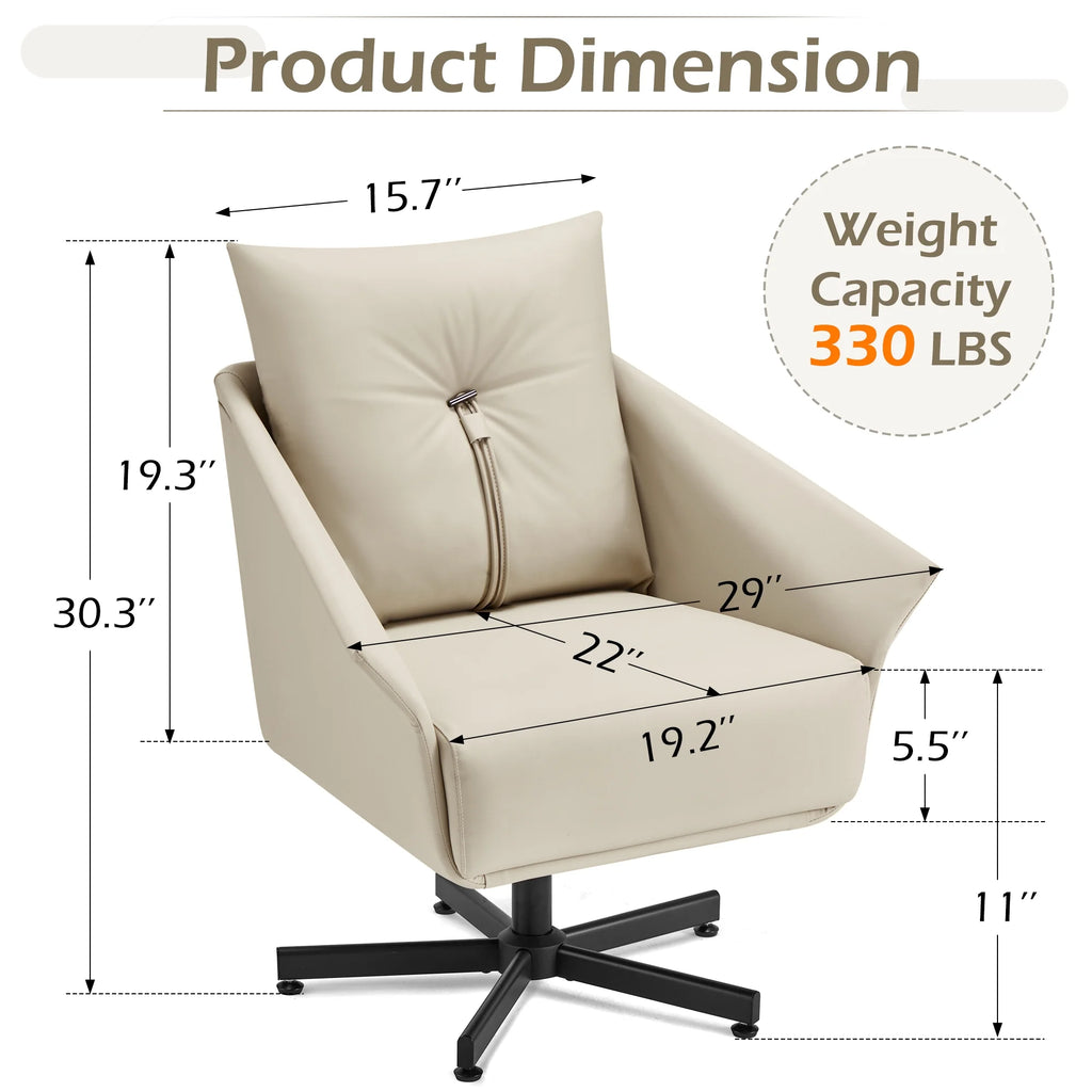 Swivel Armchair Upholstered with Metal Legs J9409