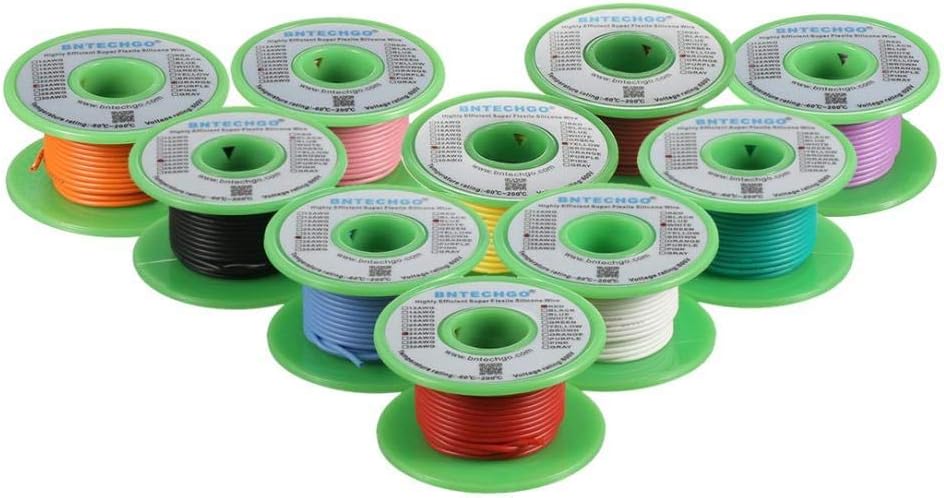 16 Gauge Silicone Wire Kit 10 Color 25 ft Flexible 16 AWG Stranded Tinned Copper Wire Pack of 2 X6656