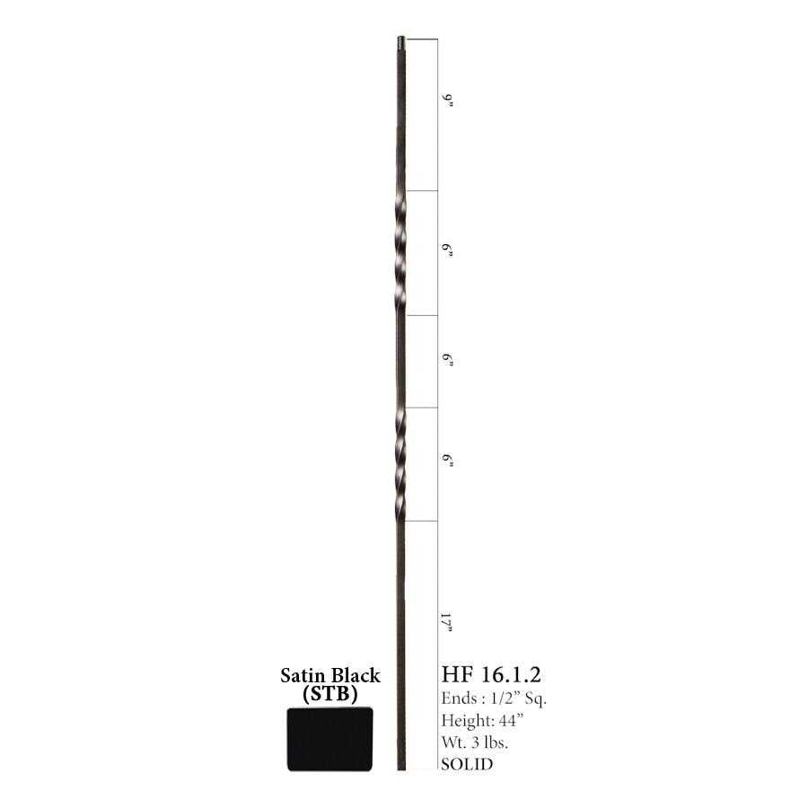 44 in. x 0.5 Double Twist Wrought Iron Baluster Z497838