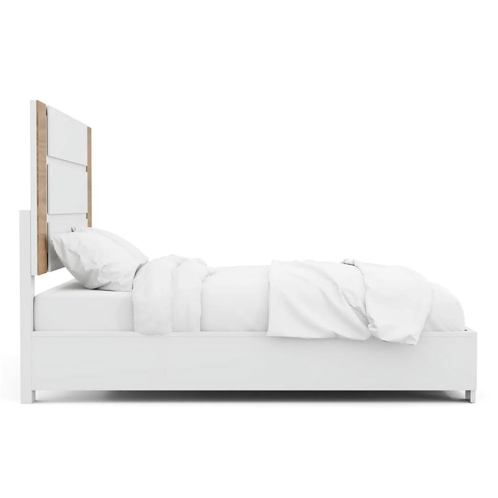 White Wood 3pc Queen Bedroom Set with 2 Nightstands I3654