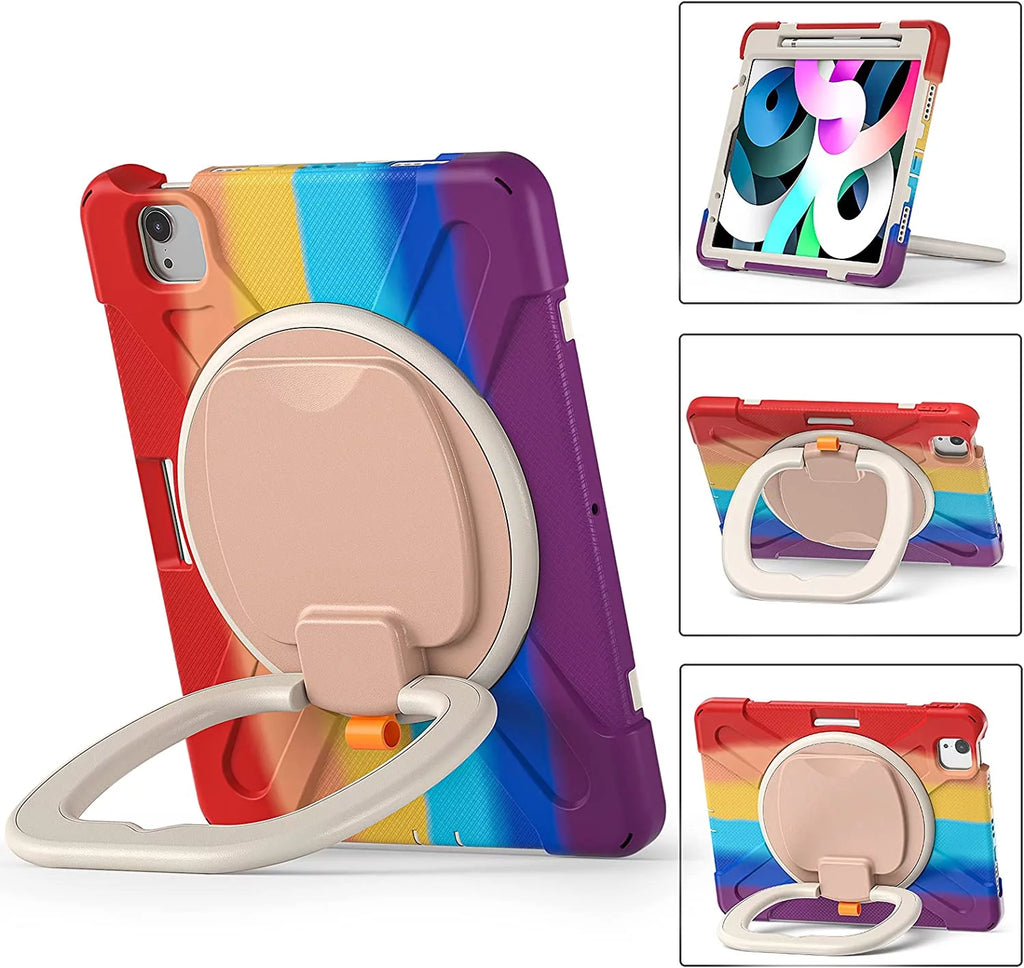 iPad Case with Rotatable Stand Shoulder Strap Pencil Holder Shockproof Silicone E40267