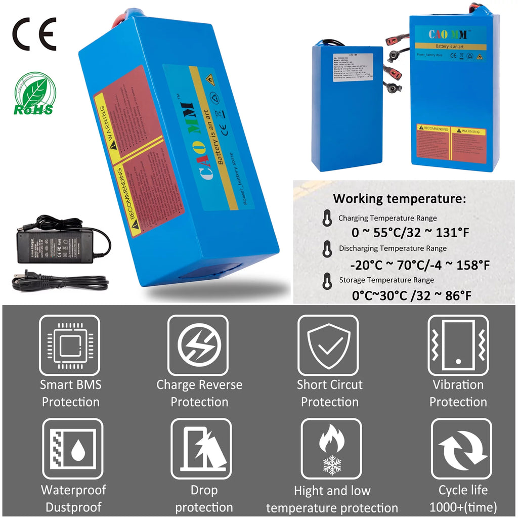 36V 20Ah Lithium Ebike Battery with 2A Charger N7190