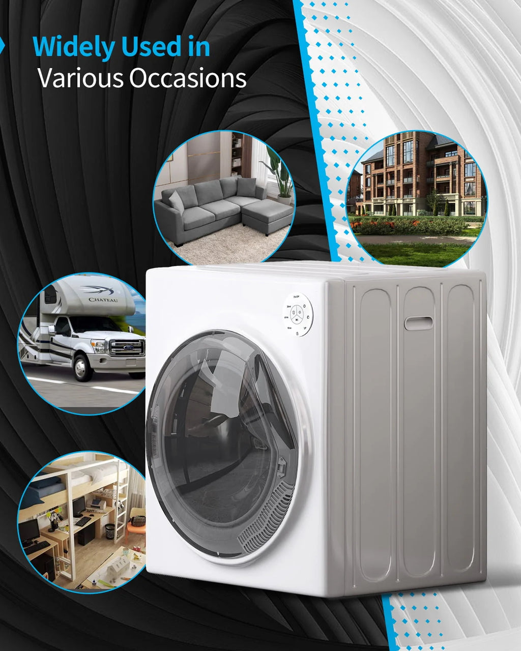 13 lbs Front Load Portable Electric Dryer with Stainless Steel Tub F62471