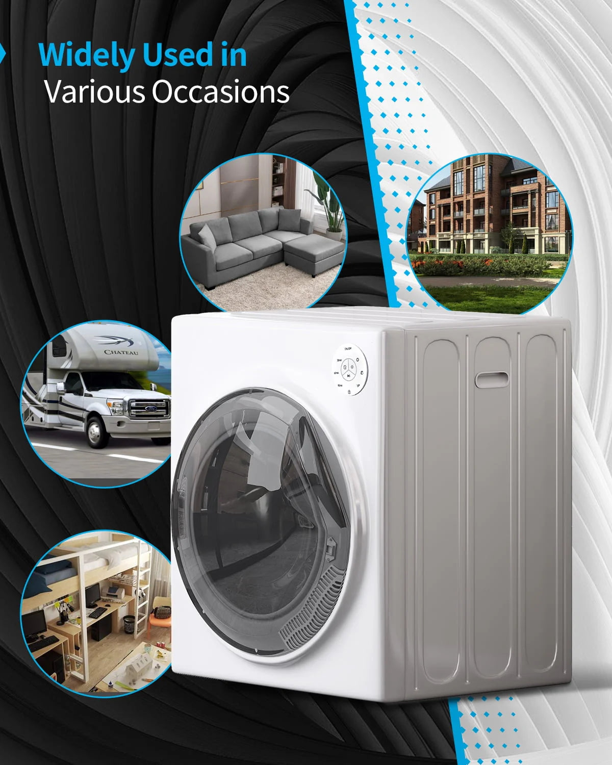 13 lbs Front Load Portable Electric Dryer with Stainless Steel Tub F62471