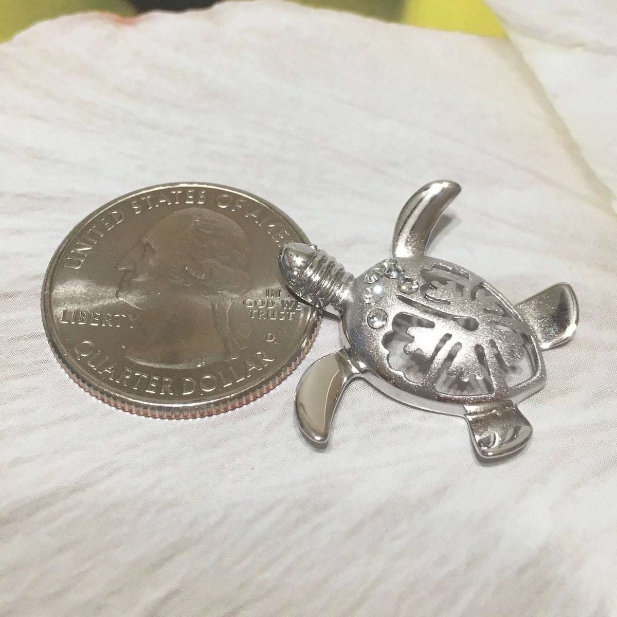 Sterling Silver Turtle Hibiscus Earring and Necklace X276502