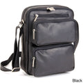 Black Leather Multi-Pocket Tech Bag Y13978