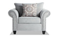 Oversized Light Blue Polyester Chair W874697