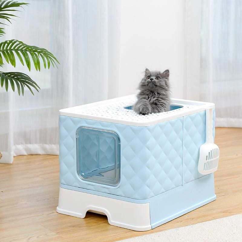 Enclosed 2 Ways Anti-splash Cat Litter Box Y54349