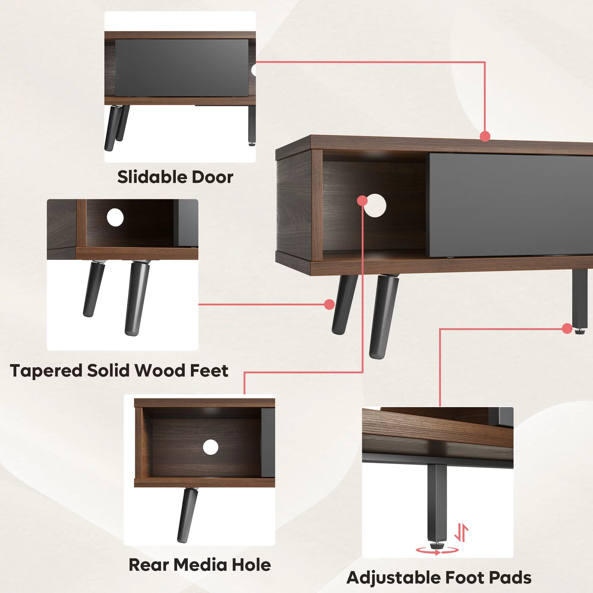 Mid Century Modern TV Stand with Storage G6379