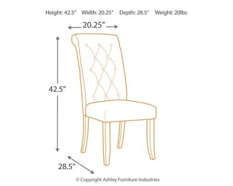 Brownish Gray Tufted Upholstered Armless Dining Chair, Set of 2 D4811