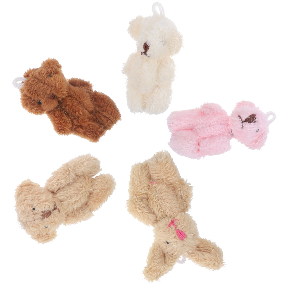 5pcs Miniature Plush Bear Rabbit Doll House Decoration Prop C632