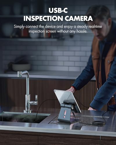 Dual Lens Endoscope Camera with Light, 1080P HD Borescope with 8 LED Lights, USB Endoscope with 16.5ft Semi-Rigid Snake Camera, IP67 Waterproof Inspection Camera K410