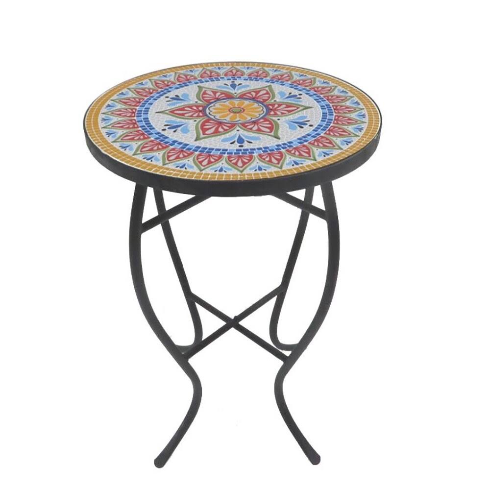 Mosaic Glass Top Folding Side Table G5545
