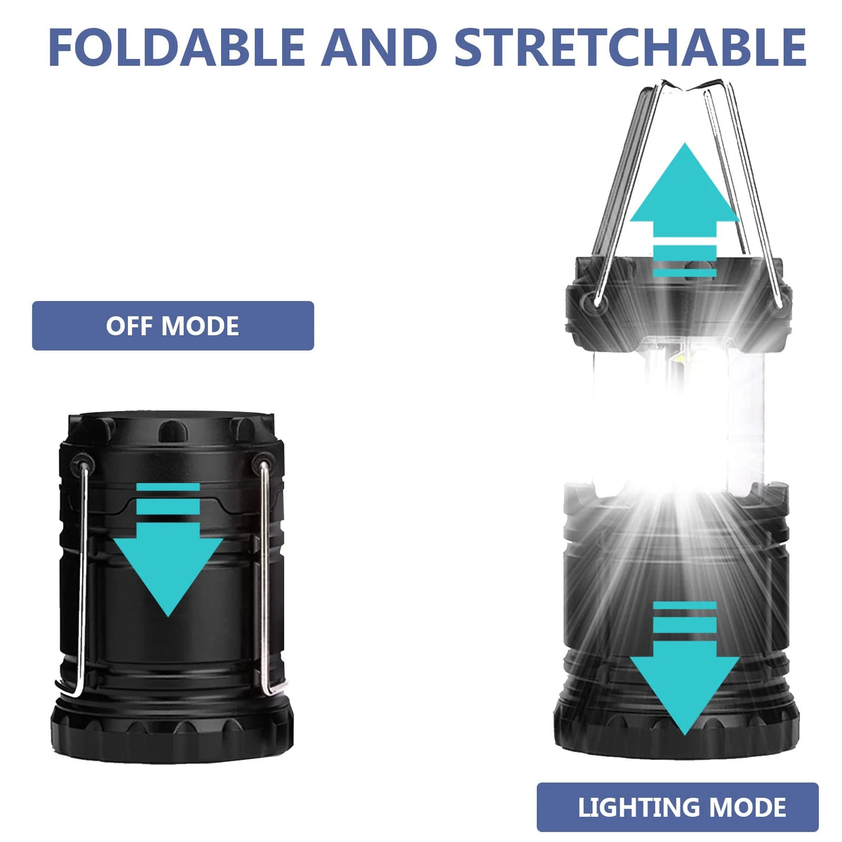 4 Pack Camping Lantern with 30 LED Bulbs and COB Flashlight B78015