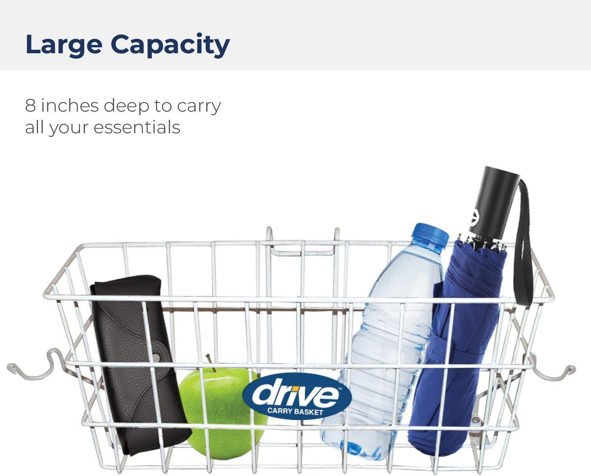 White Walker Basket with Plastic Cup Holder F991261