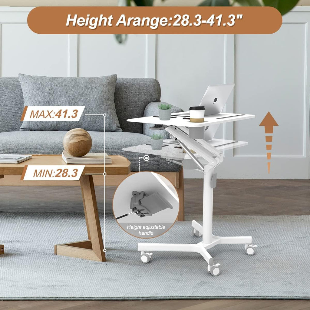 Portable Height Adjustable Laptop Desk with Wheels C86105
