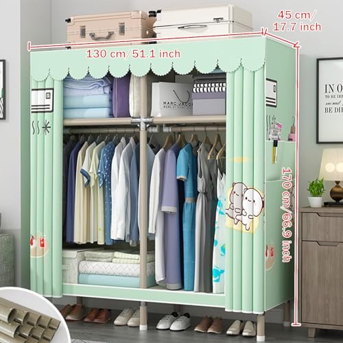 Canvas Wardrobe with Shelves and Hanging Rail K65989
