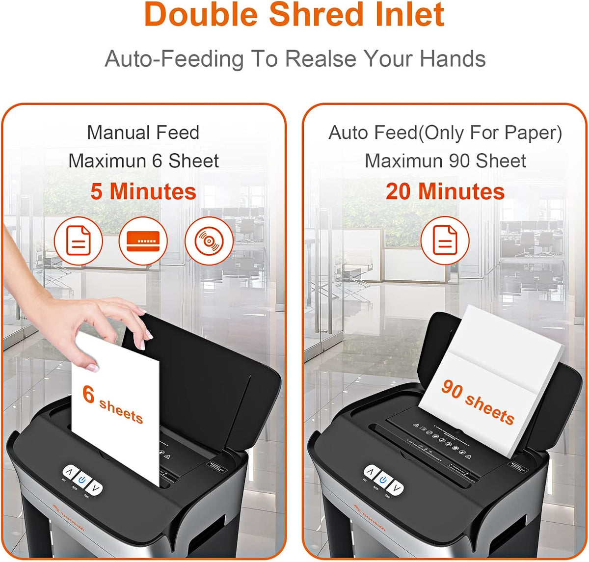 90-Sheet Autofeed Micro Cut Paper Shredder Y8091