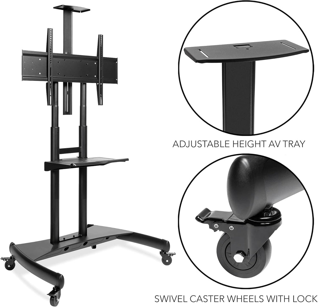 Rolling TV Stand Mobile TV Cart for 55 - 80 TV O4373