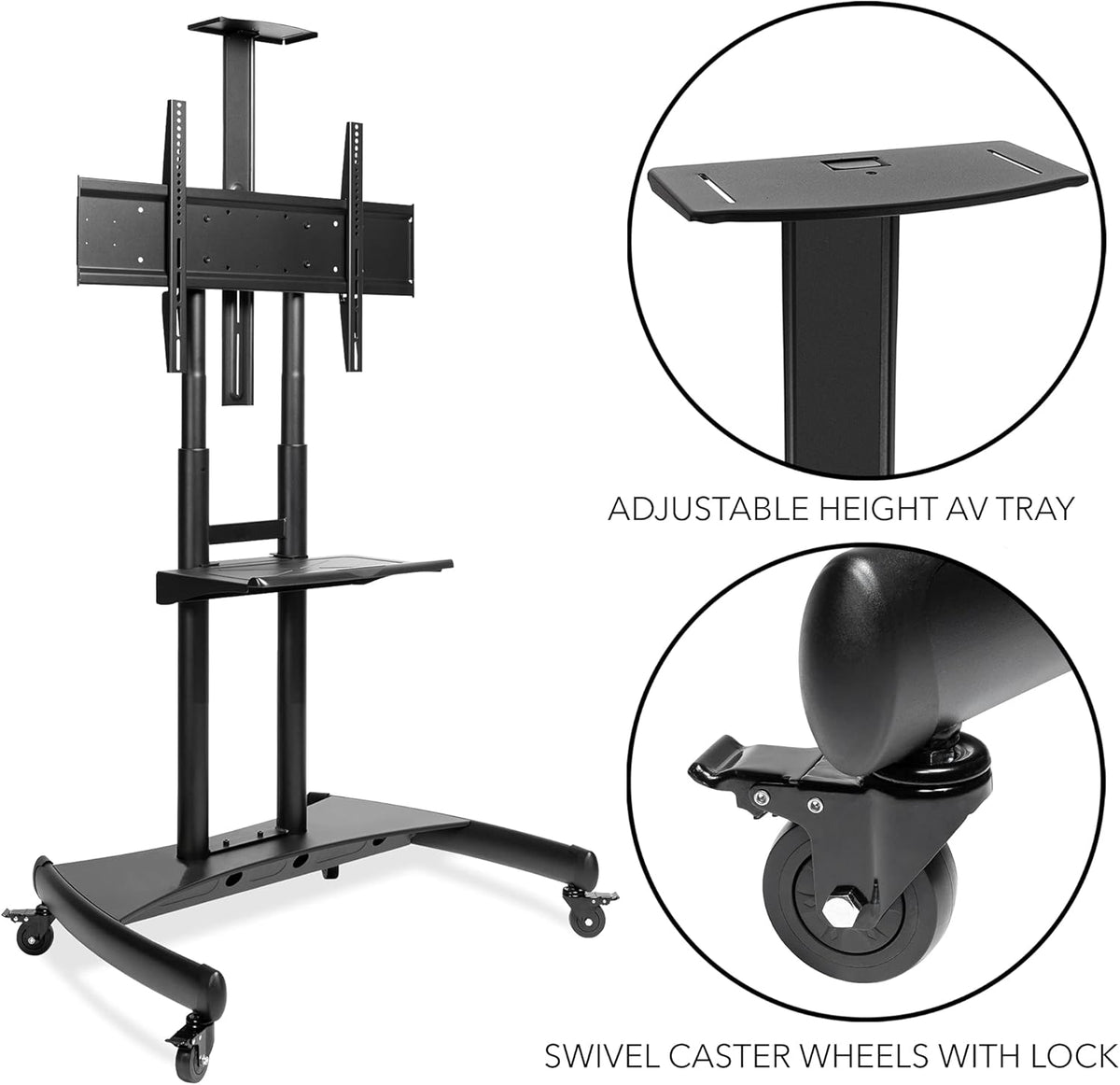 Rolling TV Stand Mobile TV Cart for 55 - 80 TV O4373