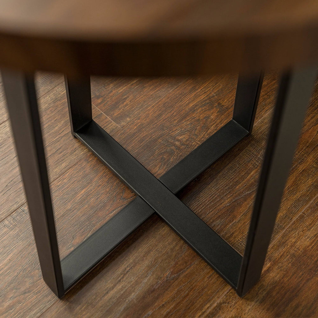 Dark Concrete Round Metal Side Table X4737