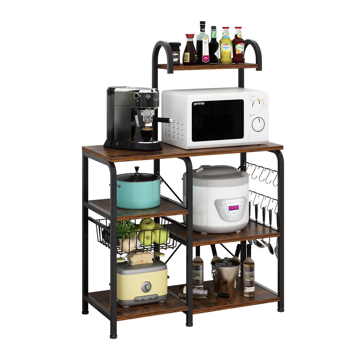5-Tier Kitchen Bakers Rack with Storage Shelves P48816