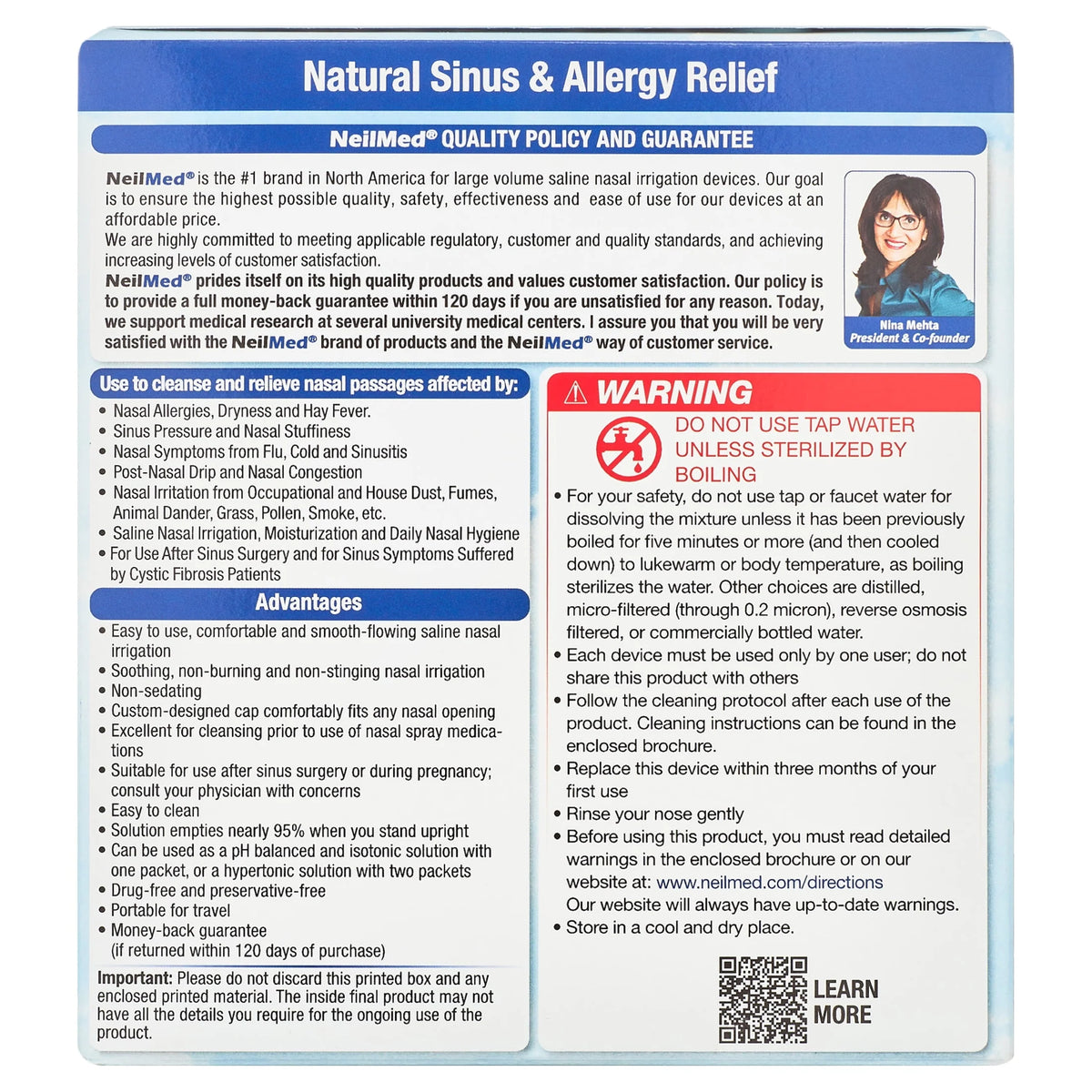 Sinus Nasal Rinse Kit, 50 count Q459