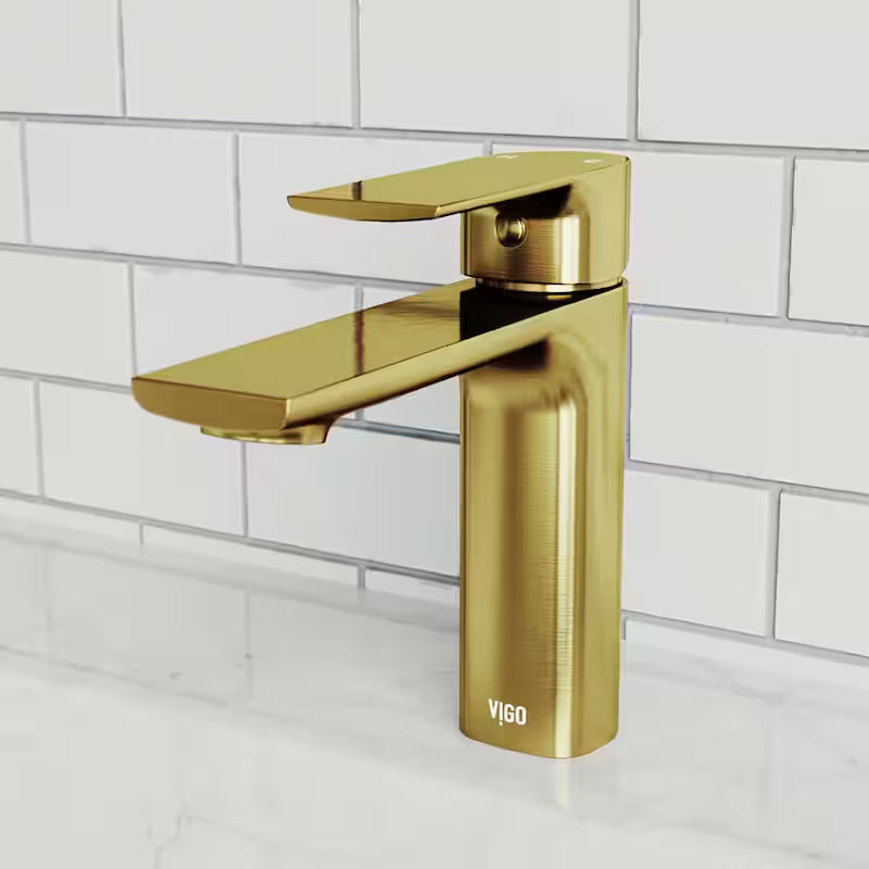 Single Handle Single-Hole Bathroom Faucet Matte Brushed Gold G276910