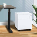 White 2 Drawer Vertical Filing Cabinet with Lock U65920