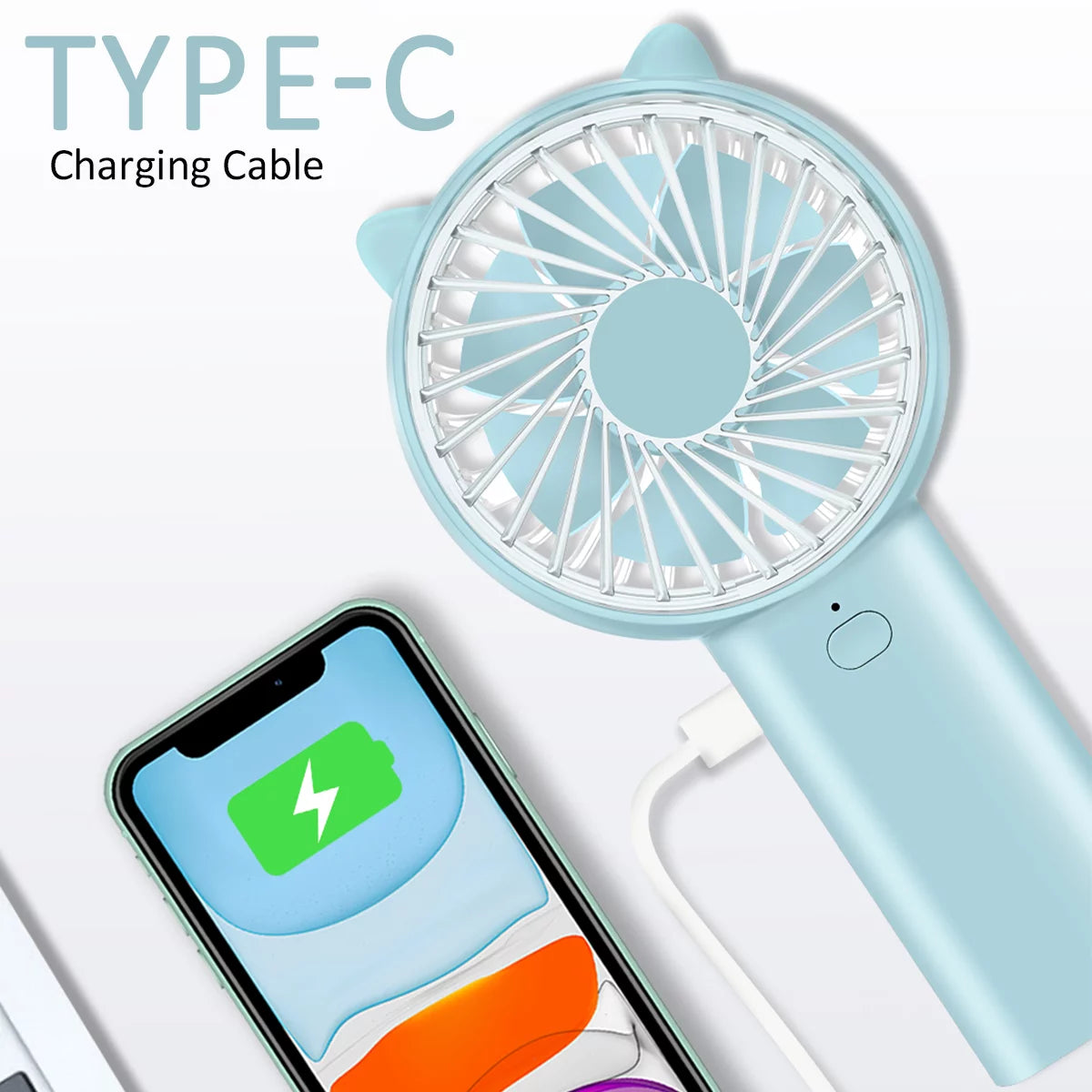 4 Speeds Mini Handheld Fan USB Rechargeable Q6259