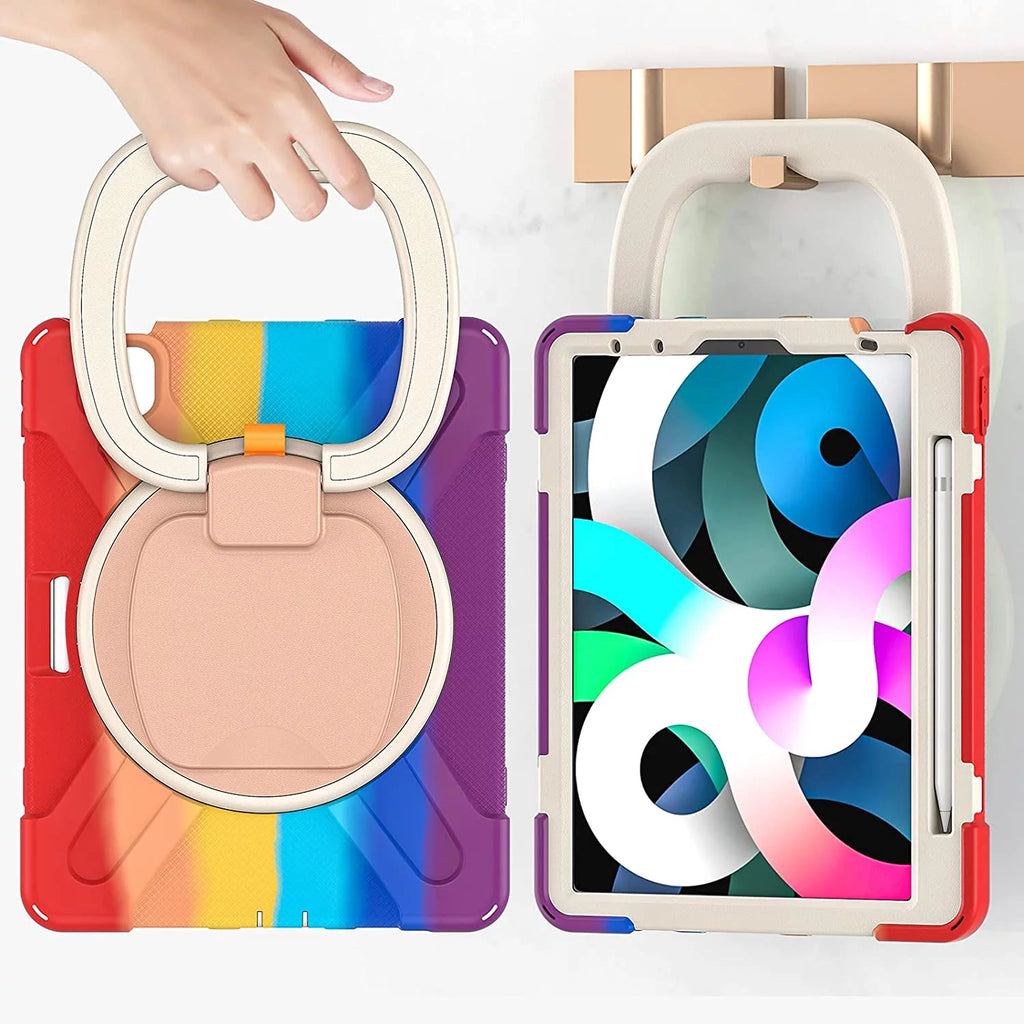 iPad Case with Rotatable Stand Shoulder Strap Pencil Holder Shockproof Silicone E40267