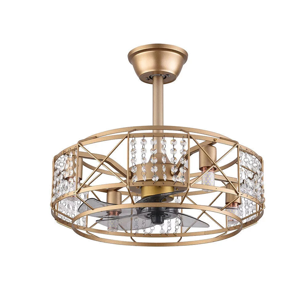 20" Crystal 4 Lights Ceiling Fan L474