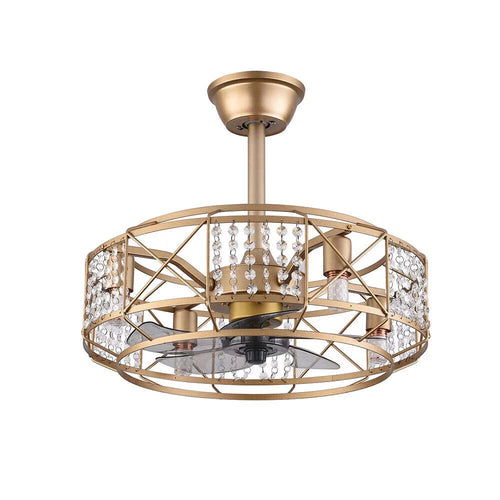 20" Crystal 4 Lights Ceiling Fan L474