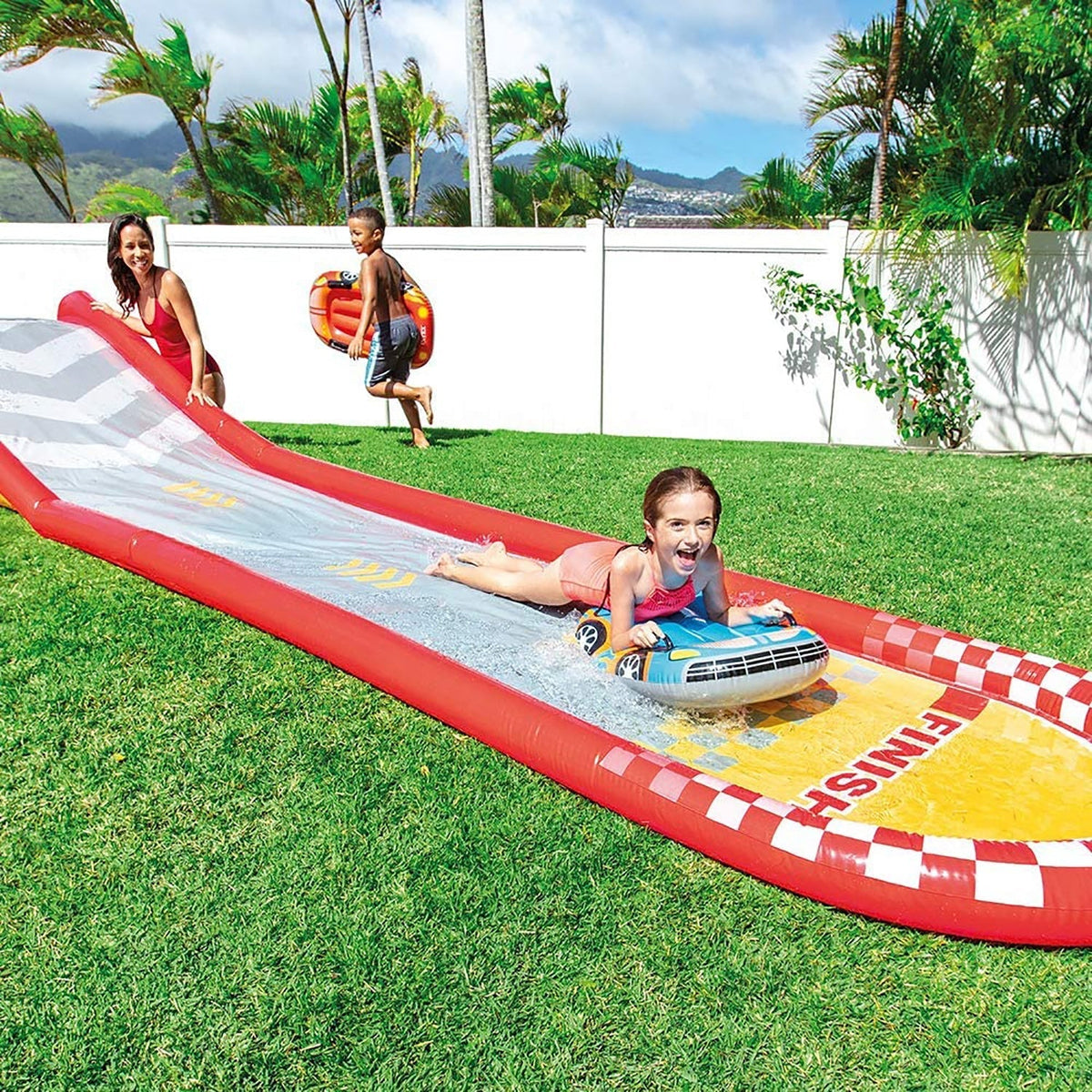 Red Inflatable Slide Mat with 2 Surfboards E81938