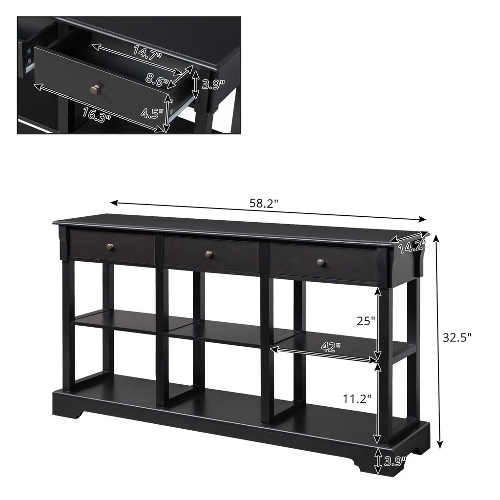 Console Table with Drawers and Shelves D35104