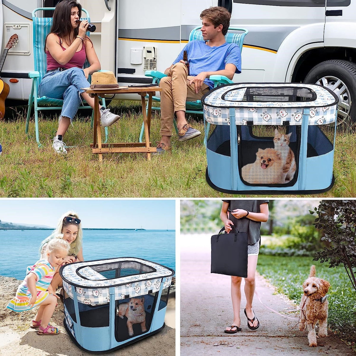 Portable Foldable Pet Playpen with Handbag W641