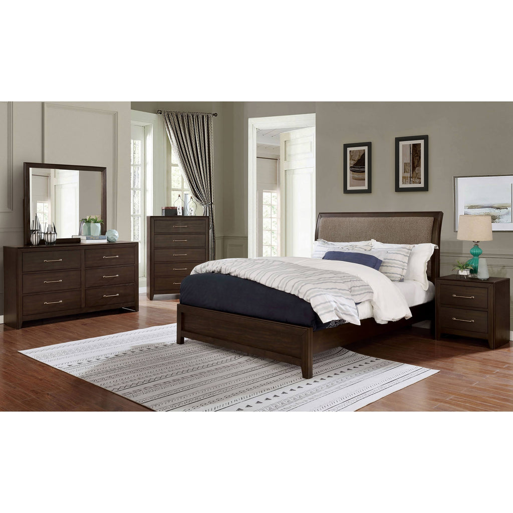 Walnut Panel Bed - California King M584