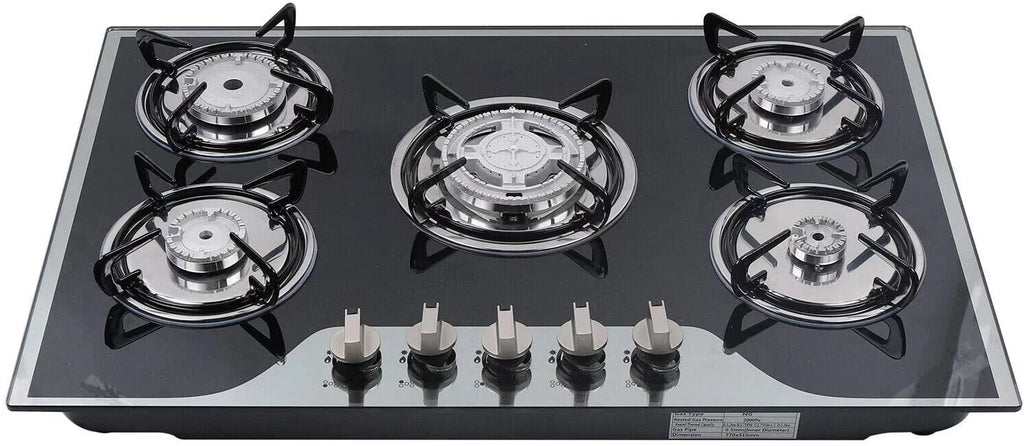 Gas Cooktops 5 Burner Tempered Glass K979