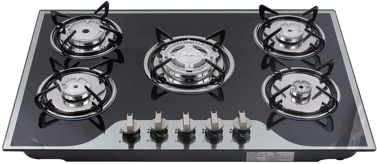 Gas Cooktops 5 Burner Tempered Glass K979