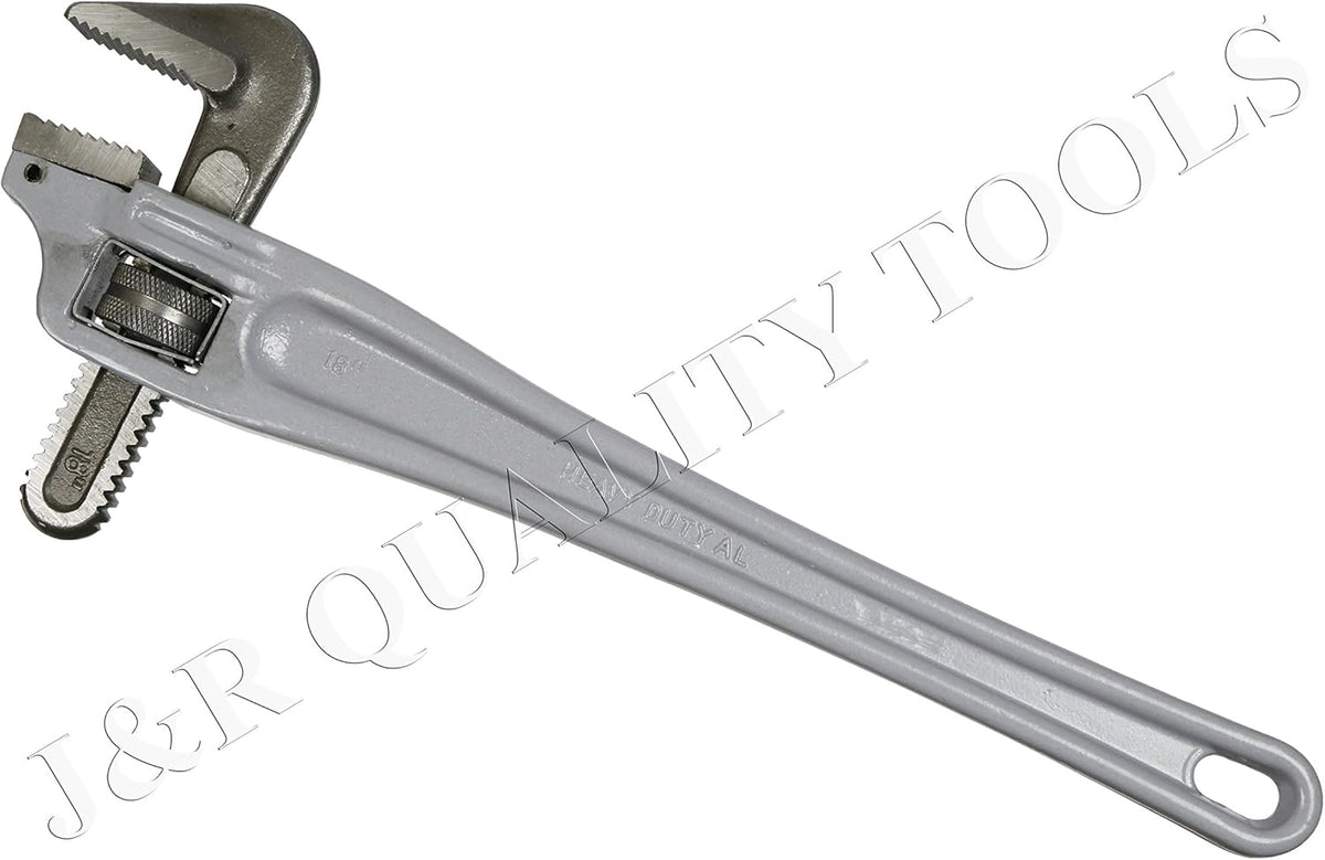 18" Offset Pipe Wrench, 3-1/2" Jaw Capacity, Alloy Steel Jaws, Aluminum Handle, Pack of 2 I943
