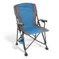 Tan & Gray Heavy-Duty Folding Camping Quad Chair with Cup Holder X594