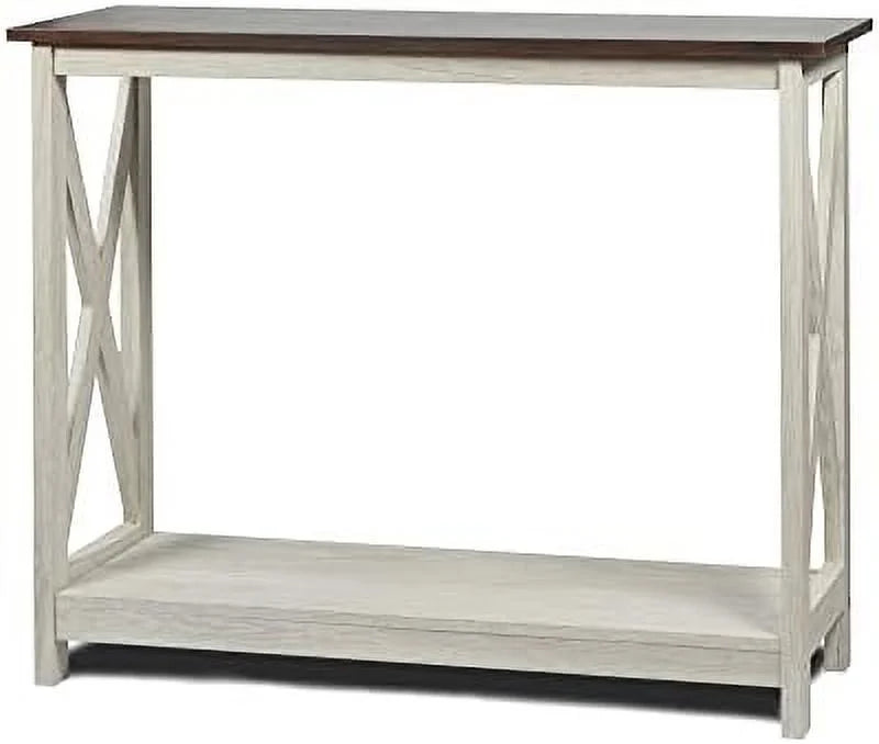White Oak 2-Tier Console Table E692