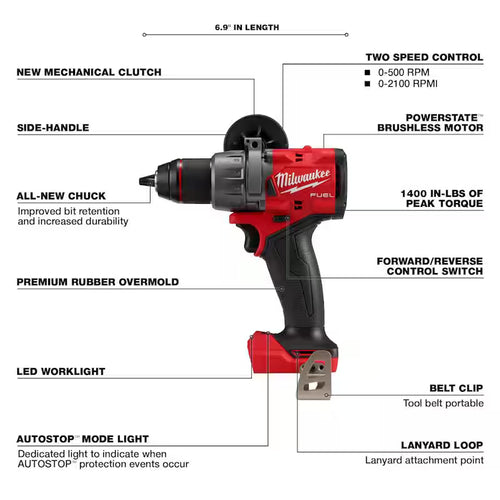 18V Lithium-Ion Brushless Cordless Hammer Drill/Driver with Impact Driver C960310