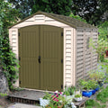 Offwhite/Brown 8x8 Outdoor Storage Shed Z406804